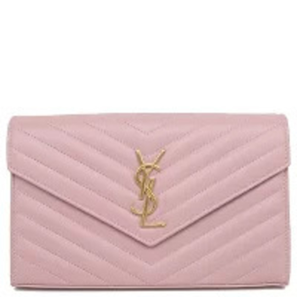 Saint Laurent Cassandra Monogram Chain Wallet Leather Tender Pink Shoulder Bag